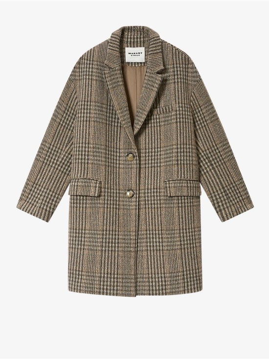 Isabel Marant Jackets & Blazers - NWT Isabel Marant Etoile Limiza Check Virgin Wool Coat Beige Jacket 40 US 8 L